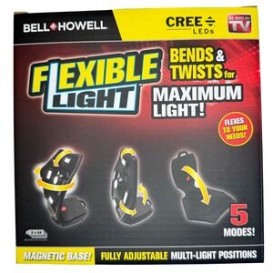 Bell + Howell Flexible Light Cree LED Magnetic Base 5 Modes Work Light Black